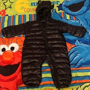 Black Puffer Kids One Piece